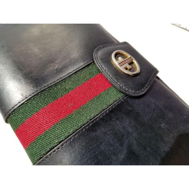 Gucci - 【希少】オールド グッチ シェリーライン レザー長財布 ...