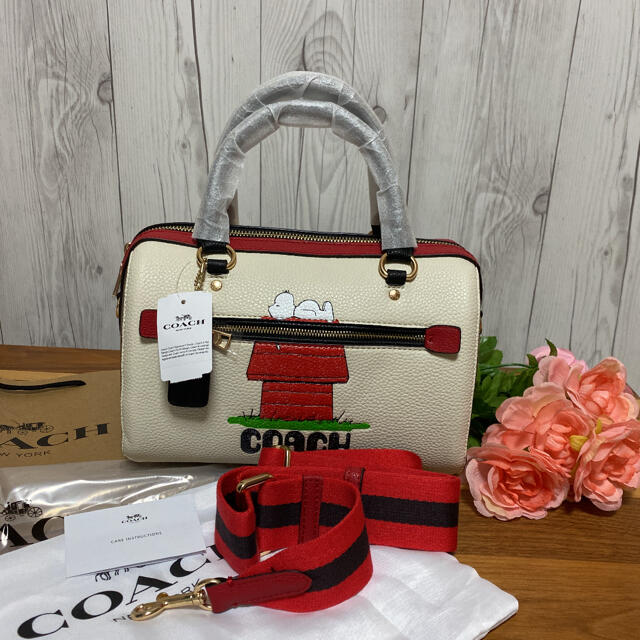 COACH／スヌーピーボストンバックショルダーバッグ