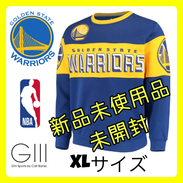 NBA・ゴルデンステートウォリアーズ・スエット・XLサイズ・ロイヤル/ゴールド メンズのトップス(スウェット)の商品写真