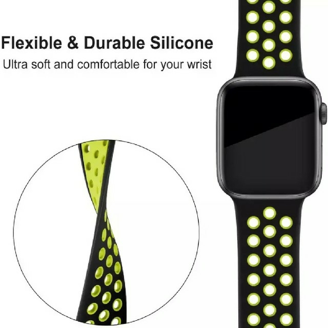 Apple Watch スポーツ バンド 38/40mm カーキ/ブラック スマホ/家電/カメラのスマホアクセサリー(その他)の商品写真