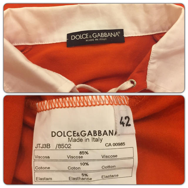 DOLCE&GABBANA(ドルチェアンドガッバーナ)の【最終お値下げ】☆DOLCE&GABBANA オレンジポロシャツ　４２☆ レディースのトップス(ポロシャツ)の商品写真