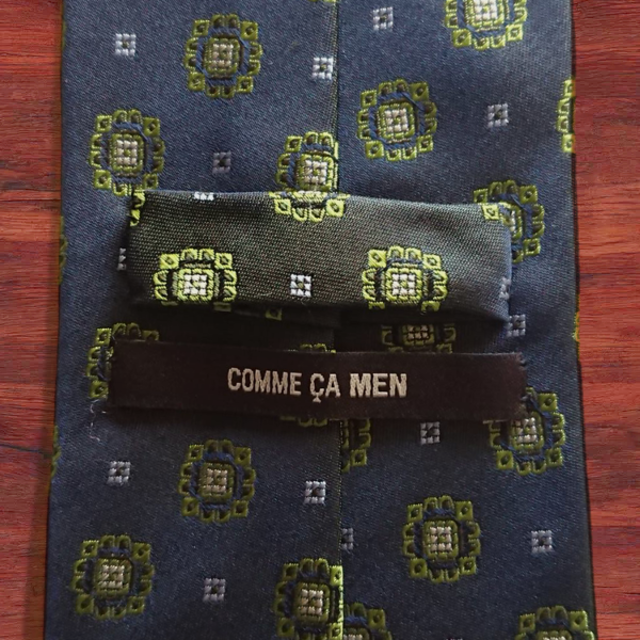 COMME CA MEN(コムサメン)のCOMME CA MEN コムサメン ネクタイ ネイビーｘグレー 花柄 メンズのファッション小物(ネクタイ)の商品写真