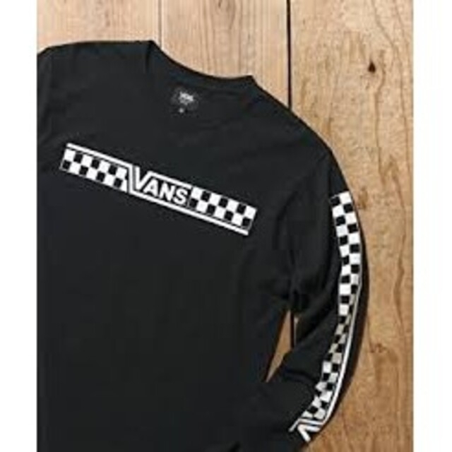 VANS(ヴァンズ)の専用 VANS チェッカーフラッグ ロンT 黒 メンズのトップス(Tシャツ/カットソー(七分/長袖))の商品写真