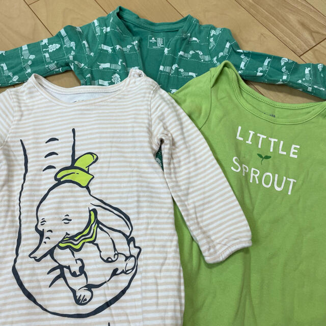 babyGAP(ベビーギャップ)のbabygap 【ジップアップ 足つきロンパース3枚セット】 キッズ/ベビー/マタニティのベビー服(~85cm)(カバーオール)の商品写真