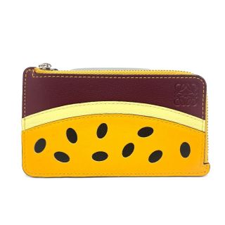 ロエベ(LOEWE)の美品 ロエベ アナグラム カードケース コインケース イエロー(コインケース)