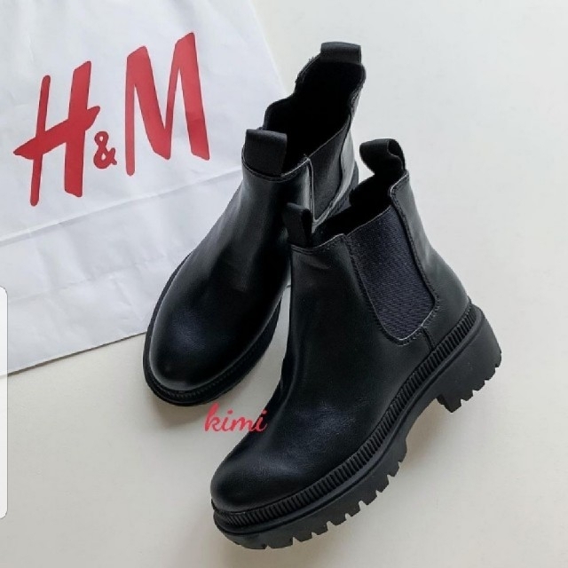 H&M - H&M (36 黒) チェルシーブーツ アンクルブーツの通販 by きみ's ...