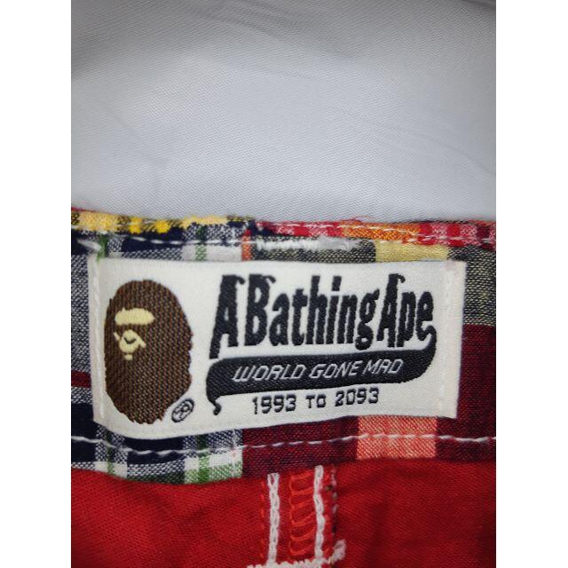 A BATHING APE(アベイシングエイプ)の【A BATHING APE】ハーフパンツ　パッチワーク　Sサイズ【レア】 メンズのパンツ(ショートパンツ)の商品写真