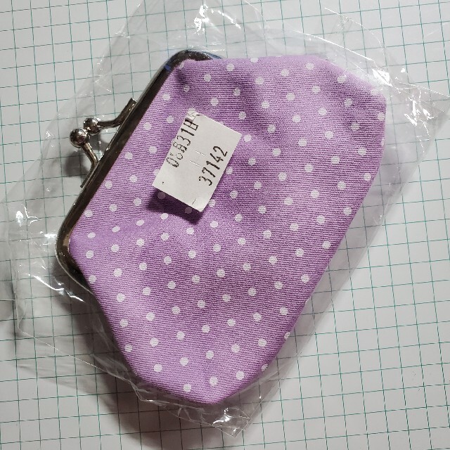 がま口　White polka dots in thin purple レディースのファッション小物(財布)の商品写真