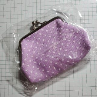 がま口　White polka dots in thin purple(財布)