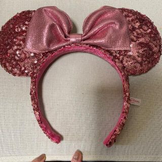 ディズニー(Disney)のカチューシャ　ディズニー　スパンコール　ピンク　ミニー(カチューシャ)