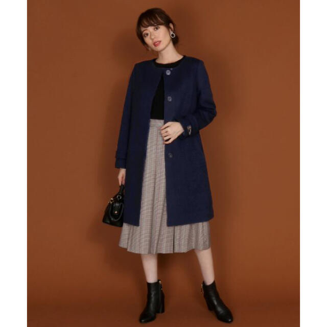 ☆超美品 FENNEL ファー付ニットブルゾン 38 M ブルーフォックス