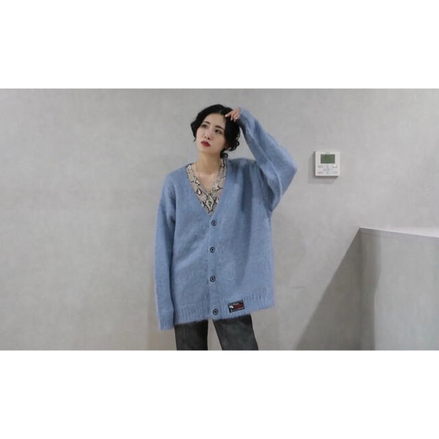 dairiku Molly Mohair Knit Cardigan ブルー