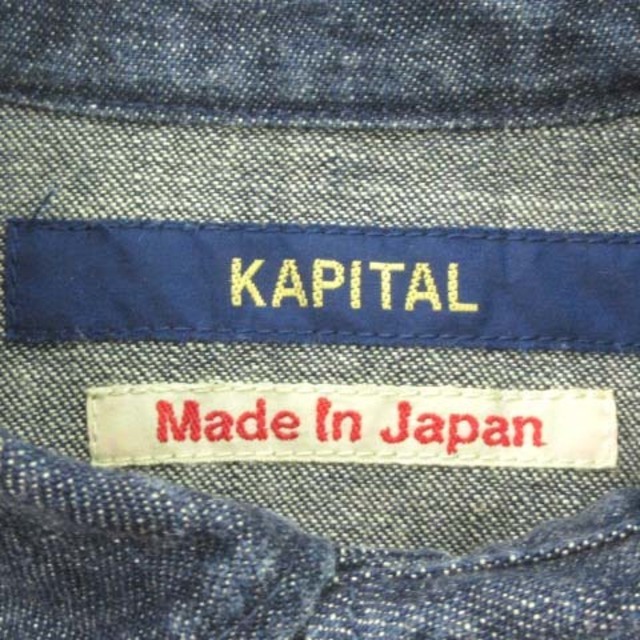 KAPITAL(キャピタル)のキャピタル デニム シャツ ワンピース ひざ丈 膝丈 長袖 インディゴ S  レディースのジャケット/アウター(その他)の商品写真