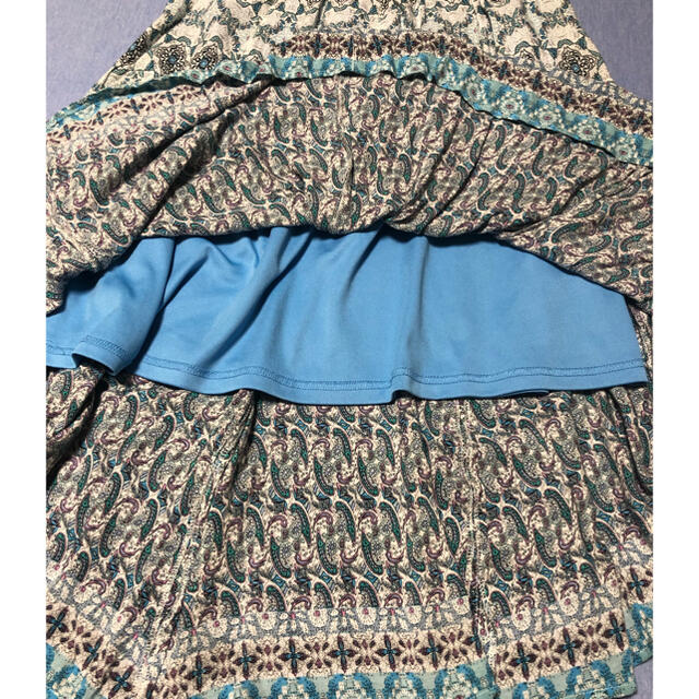 Simplicite(シンプリシテェ)のペイズリー　モザイク柄　フレアスカート レディースのスカート(ロングスカート)の商品写真