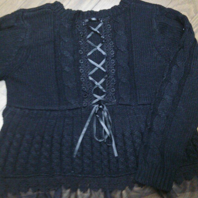 axes femme(アクシーズファム)の裾レース＊編み上げリボンニット レディースのトップス(ニット/セーター)の商品写真