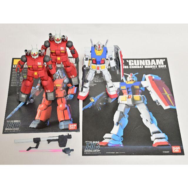 完成品 HGUC 1/144 ガンダム、ガンキャノン×2 全塗装品 3体 完成品 HGUC 1/144 ガンダム、ガンキャノン×2 全塗装品 3体