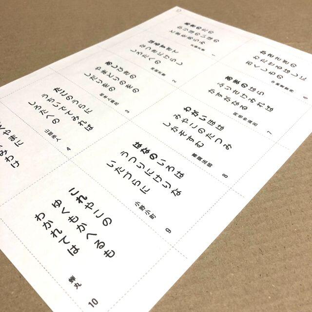 百人一首 暗記カード(シートタイプ) ハンドメイドのハンドメイド その他(その他)の商品写真