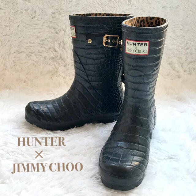 HUNTER - 美品 JIMMY CHOO×HUNTERコラボ レインブーツ 長靴 24cmの通販 ...