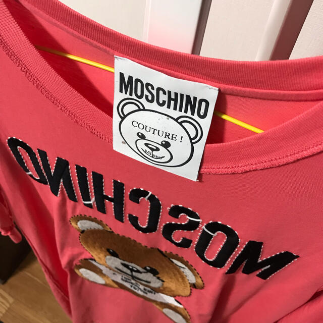 MOSCHINO(モスキーノ)のMOSCHINO モスキーノ ワンピース ロングTシャツ 刺繍 テディベア レディースのワンピース(ひざ丈ワンピース)の商品写真