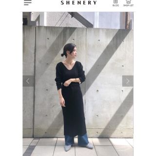 イエナ(IENA)の【値下げ】SHENERY シーナリー　ニットワンピース　黒(ロングワンピース/マキシワンピース)