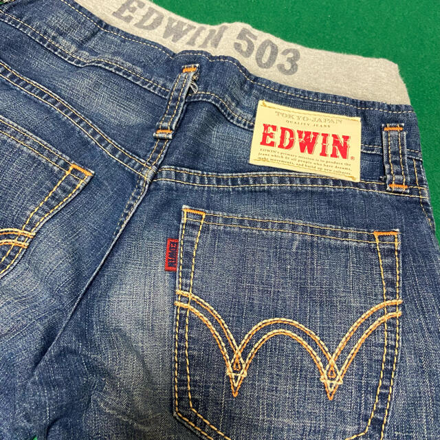 BEDWIN(ベドウィン)のEDWIN デニムハーフパンツ　130センチ キッズ/ベビー/マタニティのキッズ服男の子用(90cm~)(パンツ/スパッツ)の商品写真