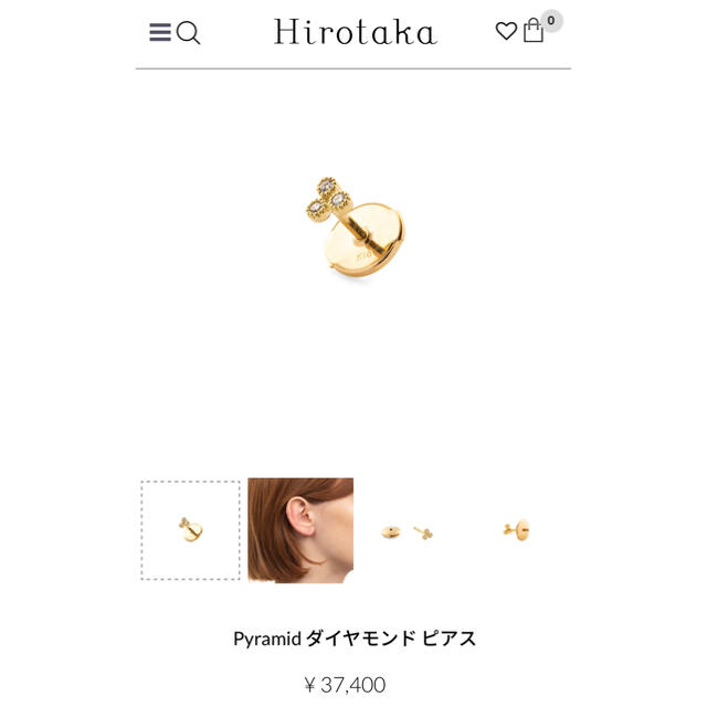 Hirotaka Pyramidダイヤモンドピアス K18YG