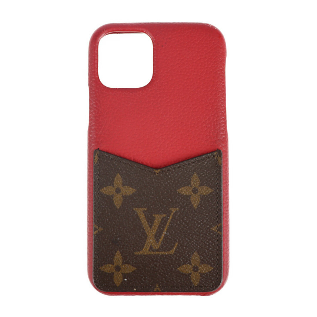 LOUIS VUITTON ルイ ヴィトン IPHONE バンパー 11Pro その他小物 M69095 モノグラムキャンバス レザー ブラウン  レッド iPhoneケース 携帯カバー スマホケース ビトン 【本物保証】 | フリマアプリ ラクマ