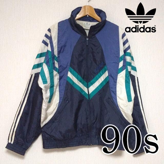 adidas(アディダス)のアディダスオリジナルス　メンズ　ナイロンジャケット　L　90s　万国旗タグ メンズのジャケット/アウター(ナイロンジャケット)の商品写真