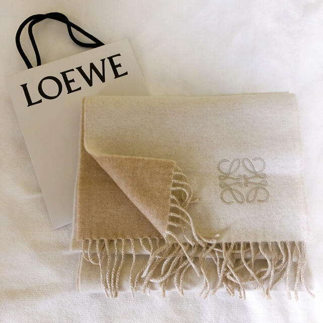 LOEWE  ウール カシミヤ　ツートン　バイカラー　マフラー　ストール