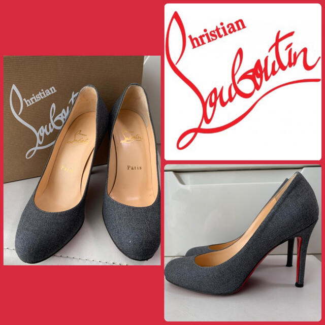 Christian Louboutin(クリスチャンルブタン)のクリスチャンルブタン　グレーキャンバス　パンプス レディースの靴/シューズ(ハイヒール/パンプス)の商品写真