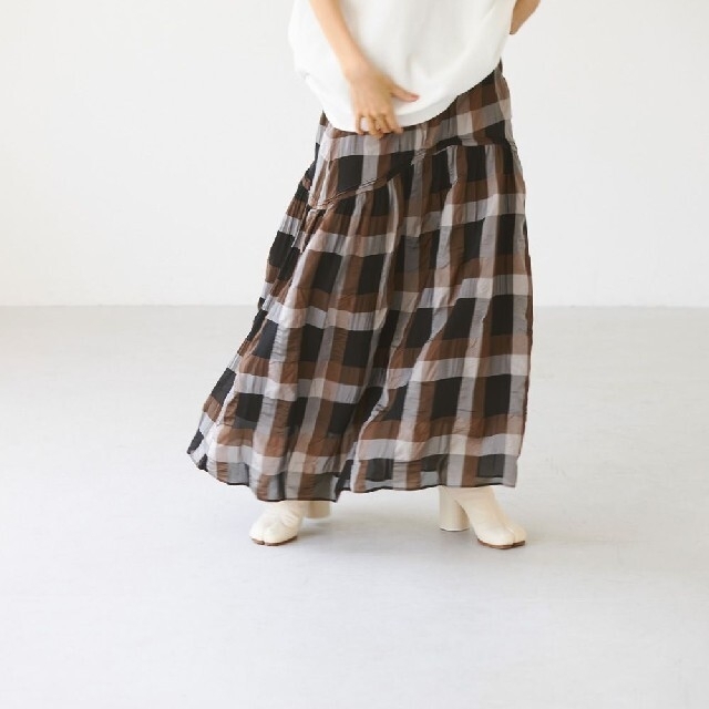 TODAYFUL(トゥデイフル)のトゥデイフル chambray 　check  skirt レディースのスカート(ロングスカート)の商品写真
