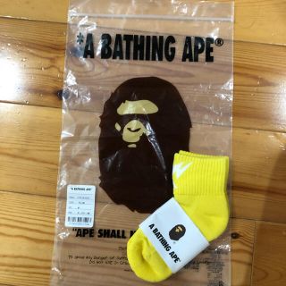 アベイシングエイプ(A BATHING APE)の新品 ベイシングエイプ 日本製 キッズ靴下  Mサイズ(靴下/タイツ)