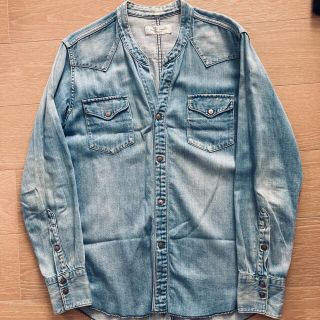 アンユーズド(UNUSED)の【15ss】UNUSED デニムシャツ ウエスタン ノーカラー　M(シャツ)