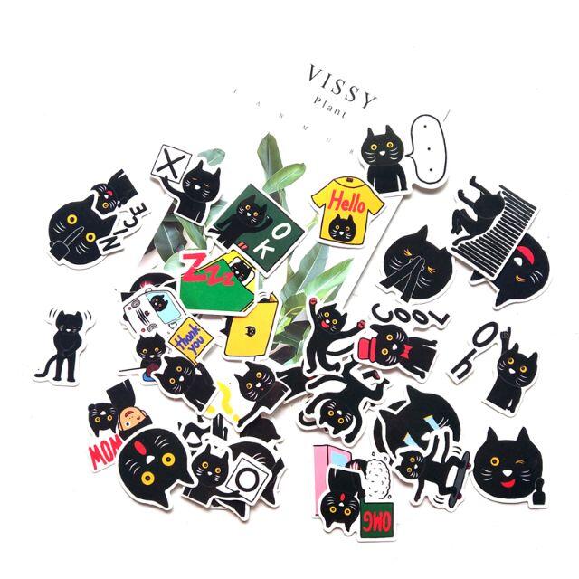 絵文字 黒猫のステッカー５０枚セット 防水加工 の通販 By Fiona S Shop ラクマ