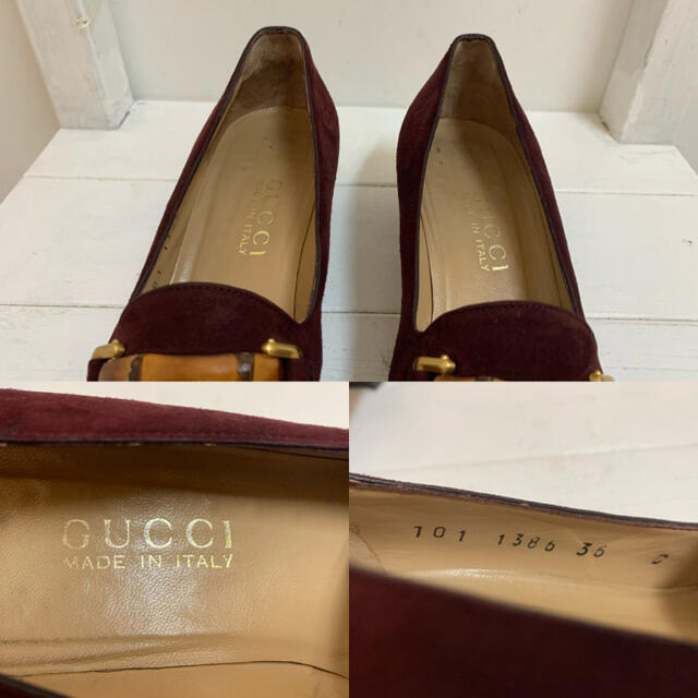 Gucci(グッチ)のGUCCI VINTAGE ITALY製 バンブー スエードローファーパンプス レディースの靴/シューズ(ハイヒール/パンプス)の商品写真