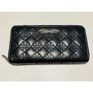 クロムハーツ(Chrome Hearts)ののり様専用　ディールデザイン 牛革 クロス ステッチ ウォレット ラウンドジップ(長財布)