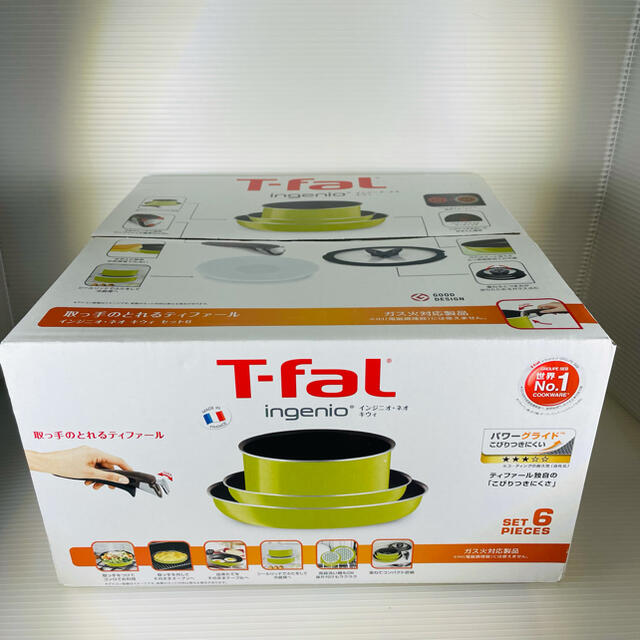 T-fal(ティファール)の【T-FaL L21790】ティファール　インジニオ・ネオ　キウイ　6点セット！ インテリア/住まい/日用品のキッチン/食器(鍋/フライパン)の商品写真