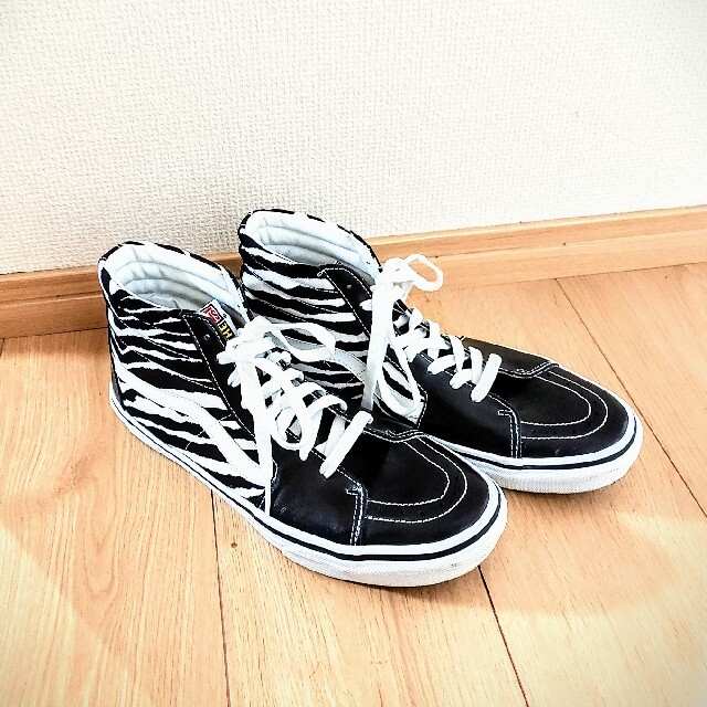 レア！貴重 廃盤 バンズ VANS SK8 HI レザー ゼブラ スケハイ 美品