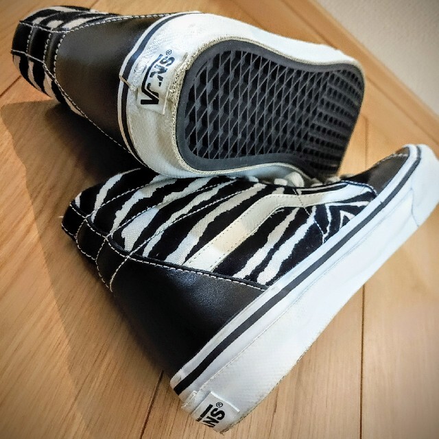 VANS - レア！貴重 廃盤 バンズ VANS SK8 HI レザー ゼブラ スケハイ