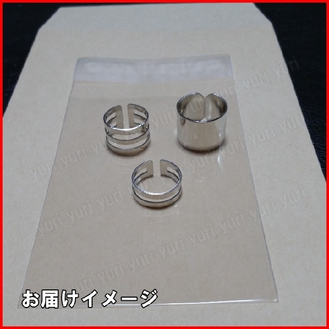 ❤シルバー ユニセックス 3本セットリング チップリング ファランジリング 指輪 レディースのアクセサリー(リング(指輪))の商品写真