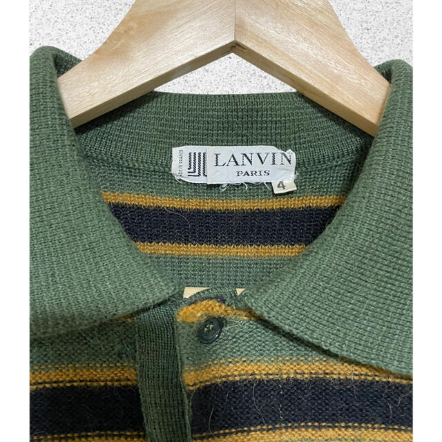 LANVIN(ランバン)の【希少】Lanvin 70’s~ ビンテージ　プルオーバーニット　ポロシャツ メンズのトップス(ニット/セーター)の商品写真