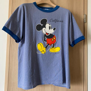 Disney - 90s USA製 アメリカ古着 ミッキーマウス トリムTシャツ 【美