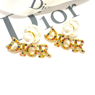 ディオール(Dior)のマルチカラーロゴ　ピアスパール(ピアス)