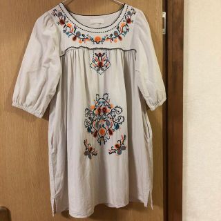 ジーナシス(JEANASIS)のジーナシス　JEANASIS アジアンチュニックワンピース　刺繍が可愛いです(チュニック)