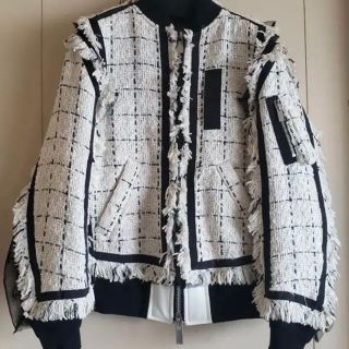 サカイ(sacai)のSacai 2018SS MA1xツイードジャケット　ドッキングブルゾン(ブルゾン)