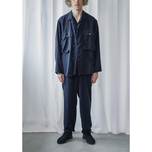 最低価格の comoli - COMOLI 17ss セットアップ シルク シャツ - www