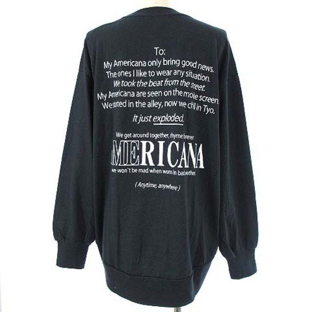 AMERICANA(アメリカーナ)のアメリカーナ 21AW 丸胴 ロングスリーブ Tシャツ バックロゴ スミクロ レディースのトップス(Tシャツ(長袖/七分))の商品写真