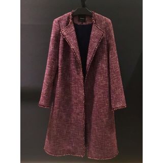 セオリー(theory)のTheory 18aw ツイードノーカラーコート(ノーカラージャケット)