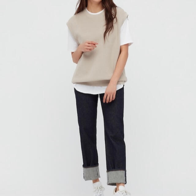 UNIQLO(ユニクロ)の新品未使用☆UNIQLO☆スムースコットンラウンドヘムロングT レディースのトップス(Tシャツ(半袖/袖なし))の商品写真