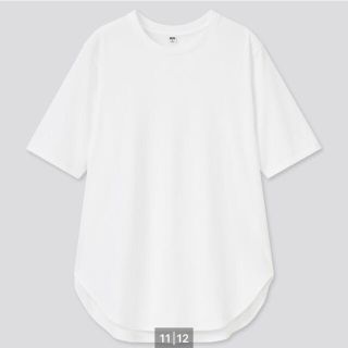 ユニクロ(UNIQLO)の新品未使用☆UNIQLO☆スムースコットンラウンドヘムロングT(Tシャツ(半袖/袖なし))